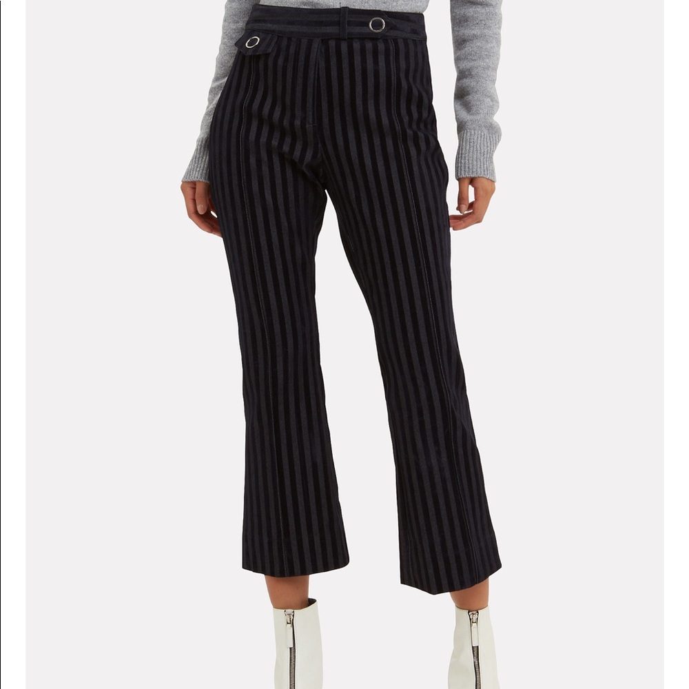 Derek Lam 10 Crosby Striped Crop Flare Trousers